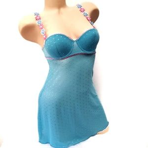 Sexy Sheer Blue Nightie Babydoll Lingerie Small/5